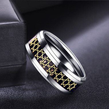 TITANIUM STEEL RING-SIX-POINTED STAR